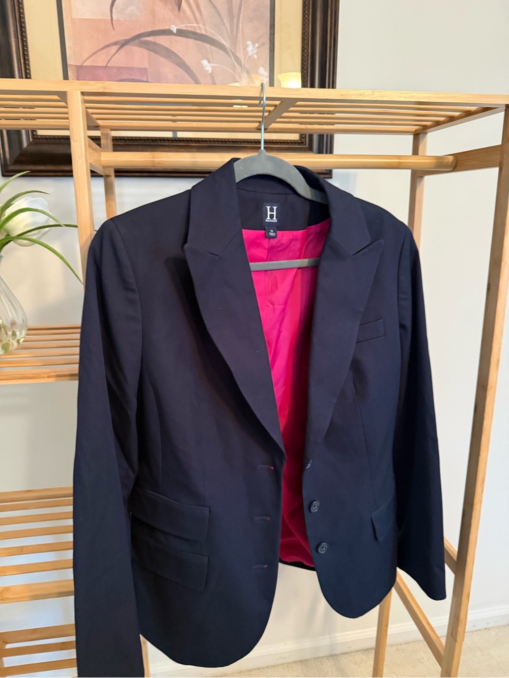 Tommy Hilfiger Navy Blazer with Bright Pink Lining